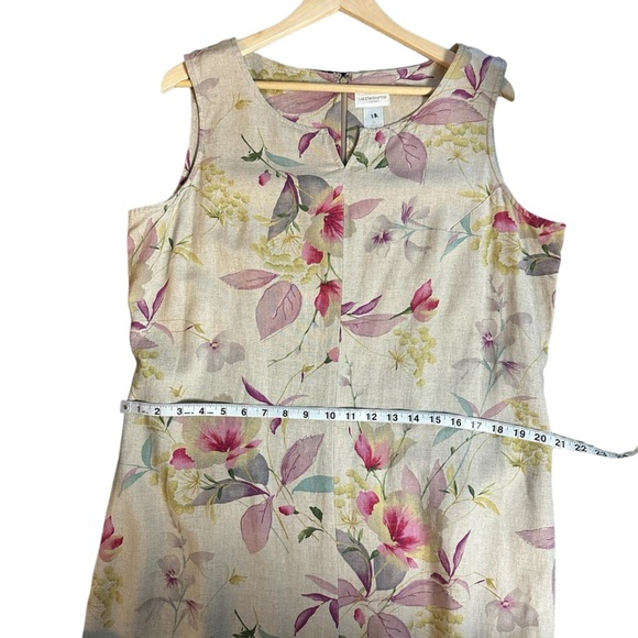 Liz Claiborne Womens Vintage Floral Print Linen Blend Maxi Dress Size 16 - Picture 7 of 10